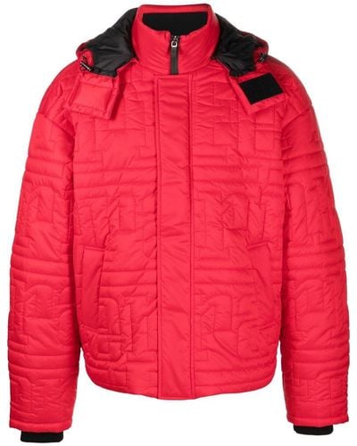 Ferrari Quilted-logo Puffer Jacket - Red
