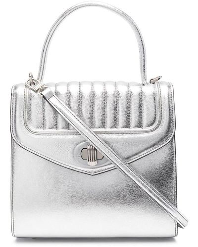 Delage Freda Metallic Leather Tote Bag - Gray