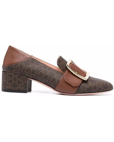 Bally Mjanelle Monogram Buckle Loafers - Brown