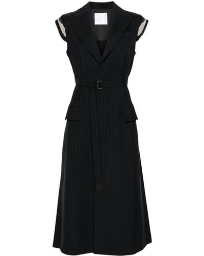 Sacai ストライプ ドレス - ブラック
