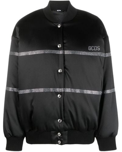 Gcds Bling Logo-embellished Bomber Jacket - Black