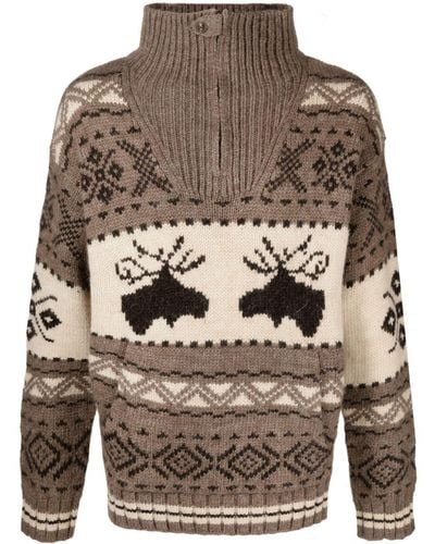 Polo Ralph Lauren Moose Intarsia-knit Sweater - Grey