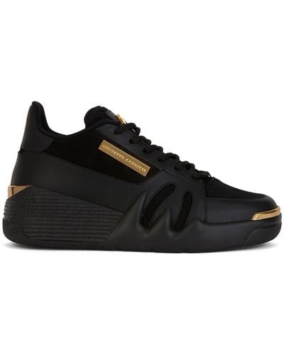 Giuseppe Zanotti Tonal Panelled Perforated Sneakers - Black