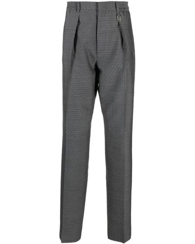 Fendi Elasticated-waistband Wool Tailored Trousers - Grey