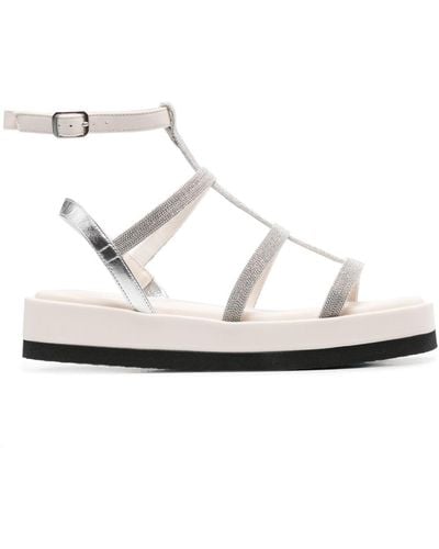 Peserico Bead-embellished Sandals - White