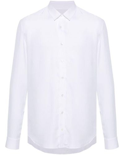 Patrizia Pepe Long-sleeve Striped-jacquard Shirt - White