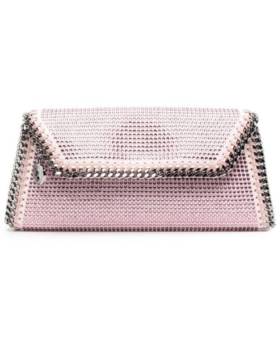Stella McCartney Falabella Crystal-embellished Clutch Bag - Pink