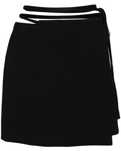 Sportmax Asymmetric Wrap Mini Skirt - Black