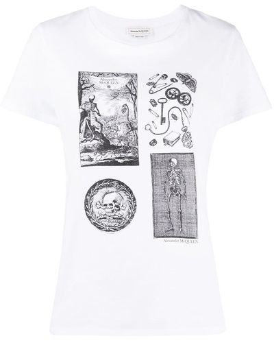 Alexander McQueen Skeleton Print T-shirt - Multicolor