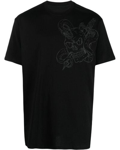 Philipp Plein T-shirt à imprimé tête de mort - Noir