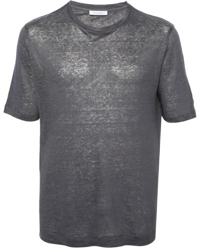Cruciani Crew-neck Linen T-shirt - Grey