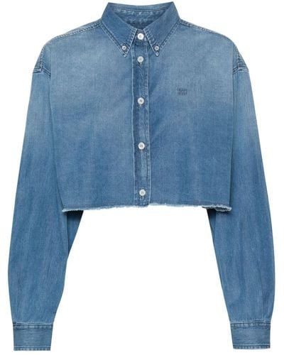 Givenchy Cropped Denim Shirt - Blue