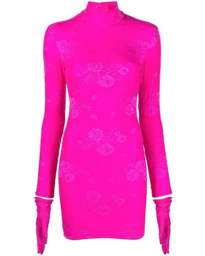 Balenciaga Mini-jurk Met Hoge Hals - Roze