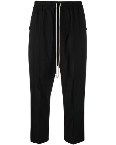 Rick Owens Astaires Cropped Drawstring Pants - Black