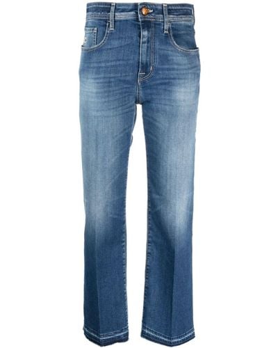 Jacob Cohen Cropped-Jeans mit ungesäumten Kanten - Blau