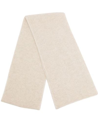 N.Peal Cashmere Knitted Organic-cashmere Scarf - White