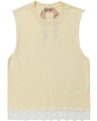 N°21 Cotton Knitted Tank Top - Natural