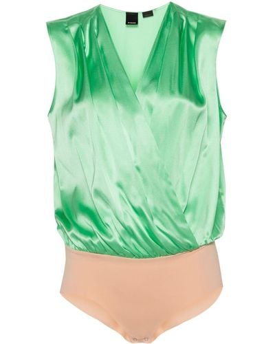 Pinko Ines Satin Bodysuit - Green