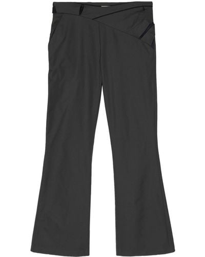 Hyein Seo Belted Cropped Taffeta Trousers - グレー