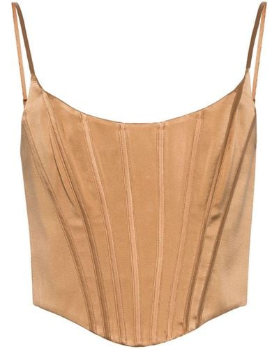 Zimmermann Silk-satin corset top - Natur