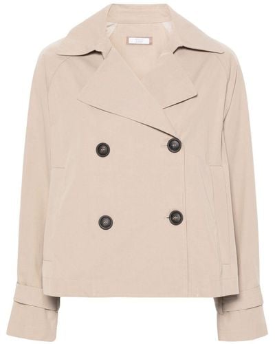 Peserico Double-breasted Trench Jacket - Natural