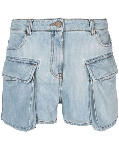 Pinko Pantalones vaqueros cortos con logo bordado - Azul