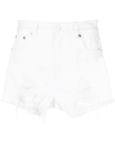 Nissa High-waist Cotton Shorts - White
