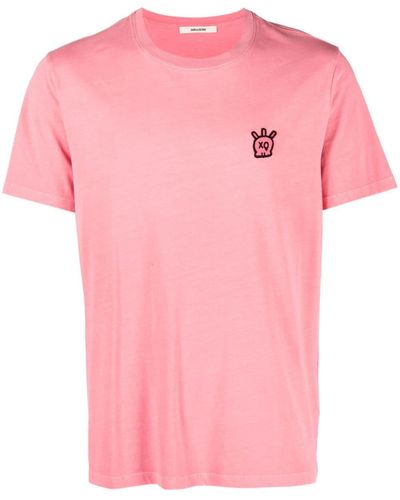 Zadig & Voltaire Ausgeblichenes Tommy Skull XO T-Shirt - Pink