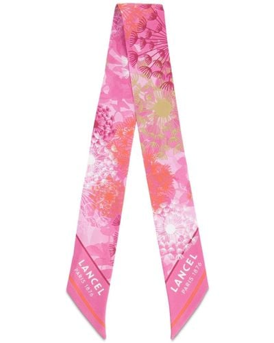 Lancel Fireworks-print Silk Scarf - Pink