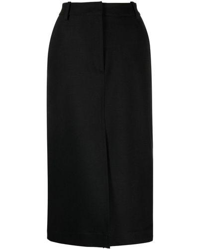Fabiana Filippi Front Slit Midi Skirt - Black