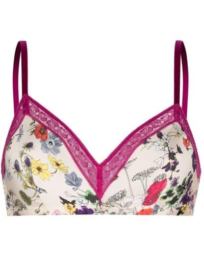 Eres Figuier Floral-print Triangle Bra - Pink