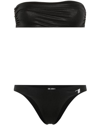 The Attico Rubberised-logo Bikini - Black