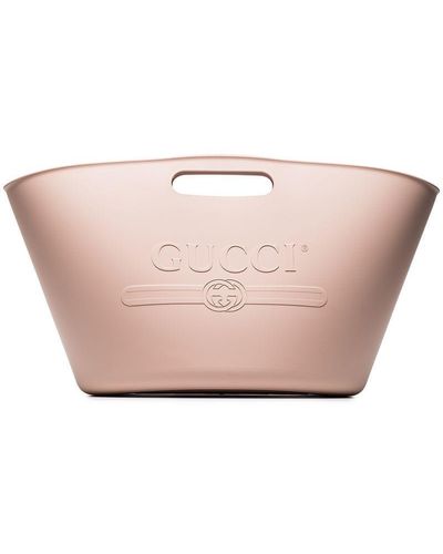 Gucci Bolso de playa de goma con logo en relieve - Rosa
