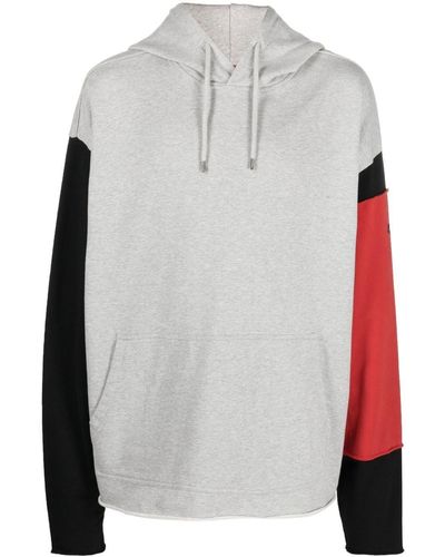 424 Drawstring Colour-block Hoodie - Grey