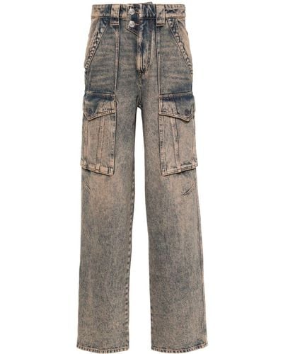 Isabel Marant Ausgeblichene Heilani Mid-Rise-Jeans - Grau