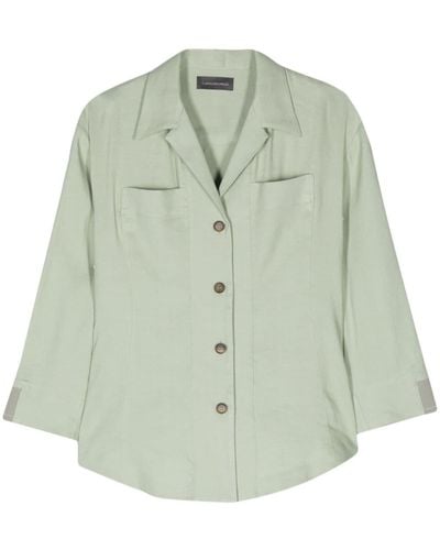 Lorena Antoniazzi Camp-collar Linen-blend Shirt - Green