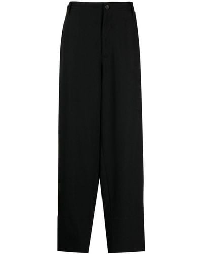 Yohji Yamamoto Wool Loose Fit Pants - Black