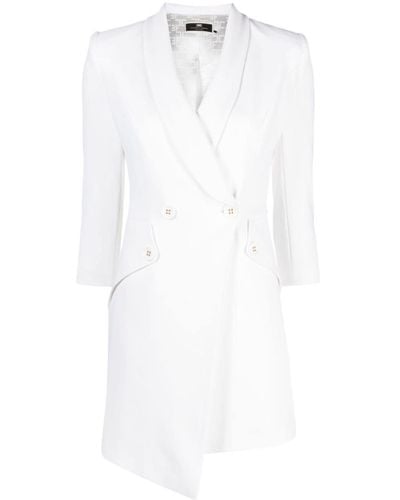 Elisabetta Franchi Double-layer Asymmetric Minidress - White
