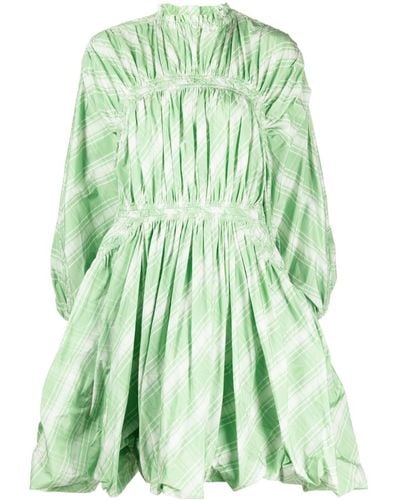 Jil Sander Plaid-check Pattern Mini Dress - Green