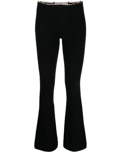 Alexander Wang Ribbed Chain-Link Flared Trousers - Black