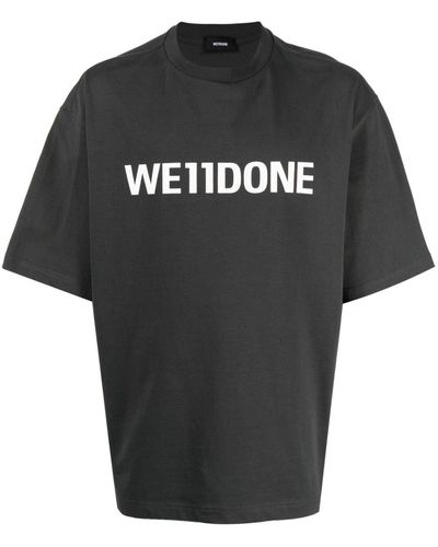 we11done T-Shirt mit Logo-Print - Schwarz