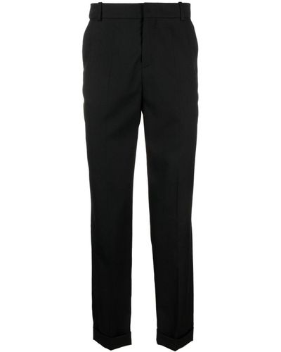Balmain Pantalon de costume en laine à plis - Noir