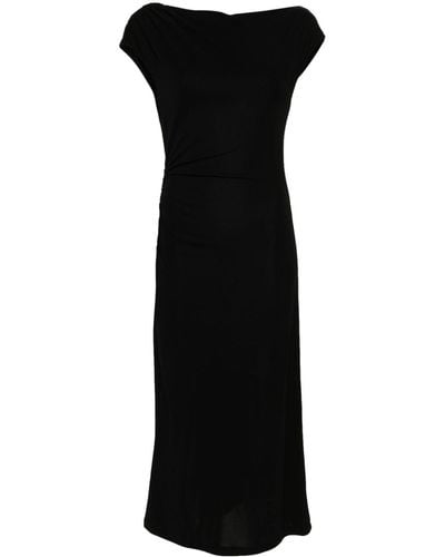 Alberta Ferretti Cowl-neck Midi Dress - Black