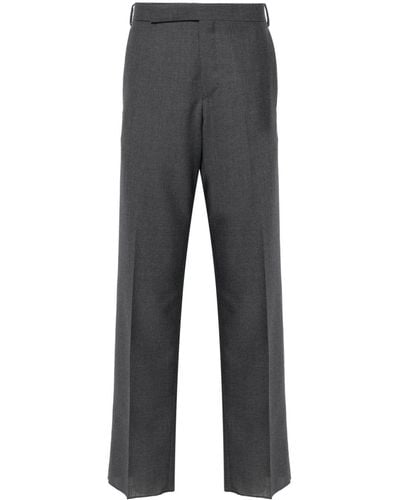 Lardini Mid-rise Tailored Wool Trousers - Grey