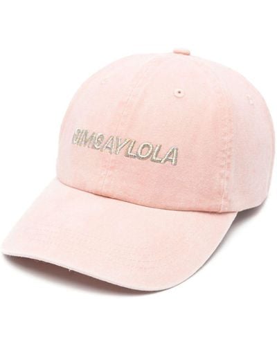 Bimba Y Lola Logo-embroidered Cotton Cap - Pink
