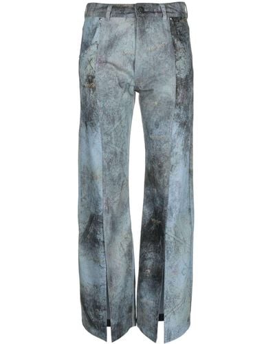 WEINSANTO Stud-embellished Bootcut Trousers - Blue