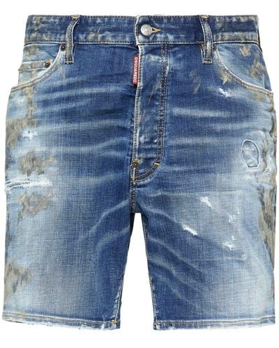 DSquared² Jeans-Shorts in Distressed-Optik - Blau