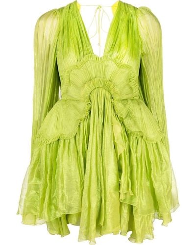 Maria Lucia Hohan Alara Ruffled Minidress - Green