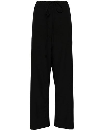 The Row Argent Drawstring Wool Trousers - Black