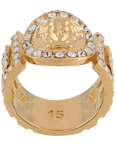 Versace La Medusa Crystal-embellished Ring - Metallic